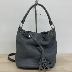 美品 RAFFINATA by Gianni Notaro 2WAY ショルダーバッグ/ハンドバッグ グレー フリンジ タッセル イタリア製 レディース[OG00426]