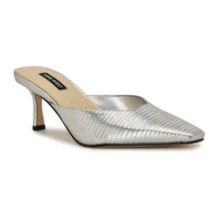 ナインウェスト レディース シューズ パンプス ヒール Nine West Camela Womens Pointed Toe Heelsilver Lizard シルバー