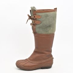 UGG(アグ) ブーツ 23.0 レディース - 3222 ブラウン×カーキ レザー、ムートン