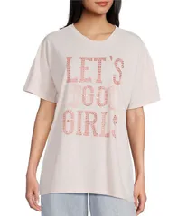 ジービー レディース トップス Tシャツ ブーツ グラフィック GB Lets Go Girls Rhinestone Boot Graphic TShirt Crystal Pink ピンク