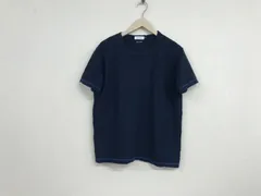 本物バーニーズニューヨークBARNEYSNEWYORKコットンシャドー柄半袖TシャツメンズサーフアメカジミリタリーストリートスケーターワークビジネススーツモードスポーツバイカーパンクロックバンTゴルフ紺ネイビーL日本製