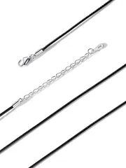 50cm 幅1.5MM 紐ネックレス チェーン 革紐 ネックレス用 レディース 細身 メンズワックスコード ステンレス 金属アレルギー対応 指輪用チェーン ペンダント用 耐水性