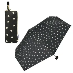 【新品】 Wpc. 日傘 折りたたみ 遮光ジャギーハート ミニ 晴雨兼用 遮光率100％ UVカット率100％ 801-14828-102 ブラック