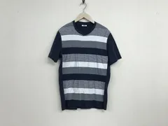 本物ジョセフアブードJOSEPHABBOUDコットンボーダー柄半袖TシャツメンズサーフアメカジミリタリーストリートスケーターワークビジネススーツモードスポーツバイカーパンクロックバンTゴルフLL紺ネイビーXL