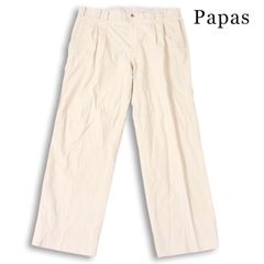 Papas パパス 通年★ ストレッチ ピケ 2タック ワイド イージー チノ パンツ スラックス 大きいサイズ Sz.52/LL メンズ