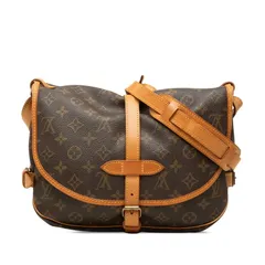 ルイ ヴィトン モノグラム ソミュール30 斜め掛け ショルダーバッグ M42256 ブラウン PVC レザー レディース LOUIS VUITTON【228-85446】