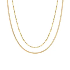 ゴールド M ネックレス チェーンネックレス 2連 レディース 金属アレルギー対応 サージカルステンレス シルバー ピンク シンプル つけっぱなし キラキラ 細身