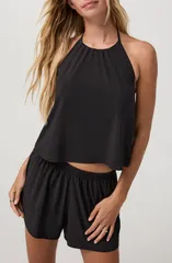 ビュオーリ レディース トップス シャツ ホルター Vuori Villa Shoreline Halter Top BLACK ブラック