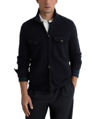 レイス メンズ トップス シャツ トール ウール REISS Dunstall Wool Overshirt Navy ネイビー