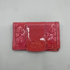 Coach Op Art Embossed Pink Card Case　美品 コーチ カードケース オプアート エンボス加工 パテントレザー ピンク