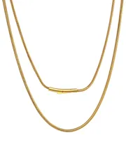 ゴールド 45cm 幅1.5mm ネックレス チェーンのみ レディース スネークチェーン サージカルステンレス 金属アレルギー対応 指輪用チェーン ペンダント用 細め 男女兼用