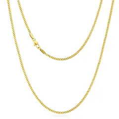 ゴールド 61cm 幅2mm ネックレスチェーン 男女兼用 喜平 2面カット 幅2mm ステンレス316L 金属アレルギー対応 アクセサリー メンズ/レディース用 61cm