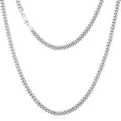 シルバー 幅5mm &CO チェーンネックレス 6面カット メンズ 喜平ネックレス 5/6/8/10mm サージカルステンレス キューバンチェーン K14金メッキ 金属アレルギー対応 男性 チョーカー B系 ストリート 56