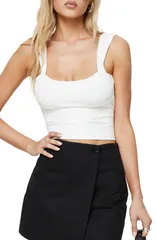 プリンセスポリー レディース トップス シャツ オープンバック Princess Polly Imelda Open Back Tank WHITE ホワイト