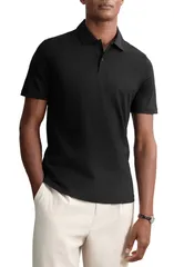レイス メンズ トップス シャツ コットン Reiss Earl Solid Cotton Polo BLACK ブラック