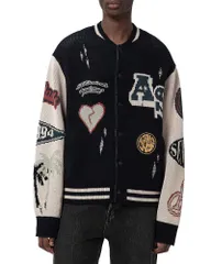 オールセインツ メンズ アウター カーディガン ALLSAINTS Chase Cardigan BlackEcru エクリュ