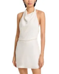 シムカイ レディース トップス ワンピース ミニ サテン SIMKHAI Reanna Satin Mini Dress Ivory アイボリー