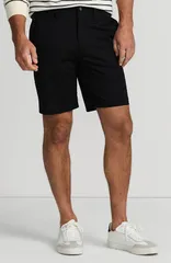 ランズエンド メンズ ボトムス カジュアルパンツ ショートパンツ Lands End Traditional Fit 9 Flex Performance Golf Shorts Black ブラック