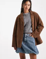 ピーシーズ レディース ボトムス スカート ミニ デニム Pieces puffball hem denim mini skirt in light Light Blue Denim デニム