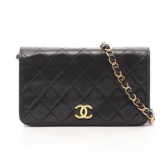 シャネル CHANEL ショルダーバッグ ミニマトラッセ フルフラップ ブラック ラムスキン（羊革） ミニマトラッセ プッシュロック チェーンショルダー レディース