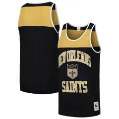 ミッチェルネス メンズ トップス シャツ カラーブロック Mens Mitchell Ness BlackGold New Orleansaints Gridiron Classics Heritag