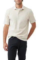 ロッドアンドグン メンズ トップス ポロシャツ Rodd Gunn Huntsbury Texture Polo Ecru エクリュ