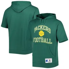 ミッチェルネス メンズ アウター パーカー・スウェット Mens Mitchell Ness Green Bay Packers Washed Short Sleeve Pullover Hoodie