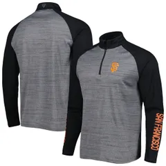 レベルウェア メンズ アウター パーカー・スウェット Mens Levelwear Heather Gray San Francisco Giants Vandal Raglan QuarterZip