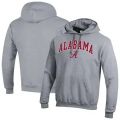 チャンピオン メンズ アウター パーカー・スウェット ロゴ MensChampion Heather Gray Alabama Crimson Tide Arch Over Logo Pullover