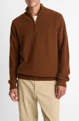 ヴィンス メンズ アウター パーカー・スウェット ハーフジップ セーター Vince Boiled Cashmere Quarter Zip Sweater Copperhead