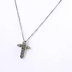 クロスモチーフ プラチナ ペンダント メレダイヤ 十字架 ネックレス Pt900 Pt850 ダイヤモンド レディース 【中古】