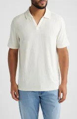 ジョンストンアンドマーフィー メンズ トップス ポロシャツ Johnston Murphy Sedona Performance Polo Ivory Frond アイボリー