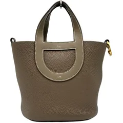 エルメス HERMES インザループ18 B刻印 エトゥープ ゴールド金具 トリヨン/スイフト レディース ハンドバッグ