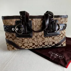 Coach Vintage Soho Signature Braided Satchel Tote Bag Khaki Tan Y2K