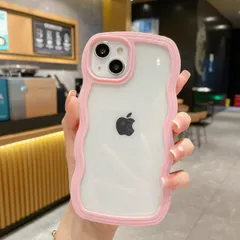 iphone14plusケース カーバー TPU 可愛い　波型　　お洒落　軽量  耐衝撃高品質　ピンク