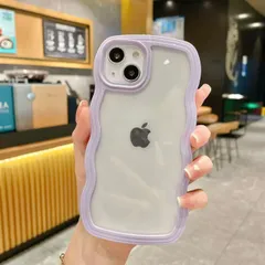 iphone14ケース カーバー TPU 可愛い　波型　　お洒落　軽量  耐衝撃高品質　紫