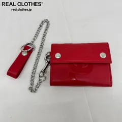 ラ*チ様 Supreme 三つ折り財布 レッド チェーン付き シュプリーム