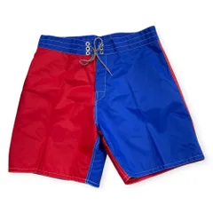 未使用 BIRDWELL バードウェル BEACH BRITCHES ビーチ・ブリッチズ アメリカ製 ボードショーツ サイズ34 ブルーレッド  C17067RK
