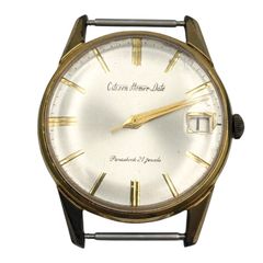 稼働　CITIZEN　Homer Date　シチズン　ホーマーデイト　腕時計　手巻き　機械式　21石　C.G.P　514801　デイト　アンティーク　ヴィンテージ　60s　ラウンド　3針　シルバー文字盤　ゴールド　メンズ【bx8】