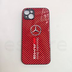 iPhone14Plus 케이스 메르세데스 벤츠 AMG 스마트폰 케이스 아이폰 케이스 내충격 iPhone14Plus 유리 케이스 하드 케이스 카본 무늬 레드