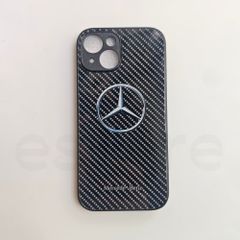 iPhone15 케이스 메르세데스 벤츠 스마트 폰 케이스 아이폰 케이스 유리 케이스 하드 케이스 카본 무늬 블랙