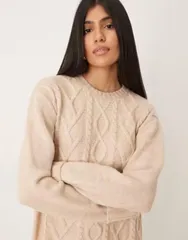 プリティラヴィッシュ レディース トップス ワンピース ミニ セーター ニット Pretty Lavish scarf neck cable knit mini sweater dress ineut