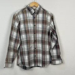 Eddie Bauer エディーバウアー 長袖チェックシャツ ネルシャツ グレー M メンズ 古着 アメカジ シティーボーイ
