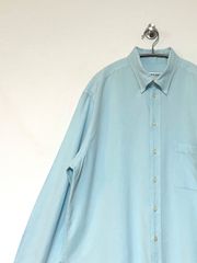 【GIORGIO ARMANI】イタリア製 80-90s L/S シャツ XL程度 ライトブルー ジョルジオアルマーニ 長袖 古着