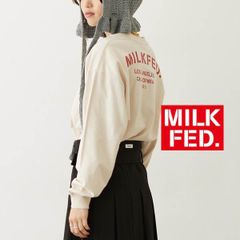 ミルクフェド tシャツ ティシャツ MILKFED STENCIL ARCH LOGO L/S TEE レディース Tシャツ ティーシャツ 長袖 ロンt milkfed 可愛い オシャレ 白 ホワイト オフホワイト ロンT 秋 春 103263011013