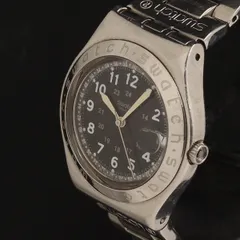 スウォッチ 377 QZ デイト 黒文字盤 レディース腕時計 HSN 2000000 NSK