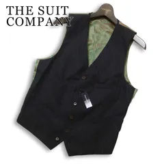 【新品 未使用】 THE SUIT COMPANY スーツカンパニー 通年★ 切替 ストライプ ベスト ジレ Sz.175cm-8Drop メンズ