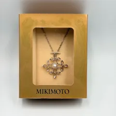 ! MIKIMOTO ミキモト パール ネックレス リーフモチーフ 箱付