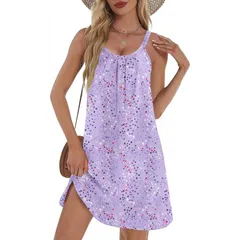 エコアー レディース アンダーウェア ナイトウェア プリーツ シャツ Ekouaer Nightgowns for Womenight Shirts Tank Sleepwer Pleated Sco