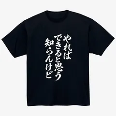 やればできると思う 知らんけど Tシャツ おもしろ ネタ 日本語 関西弁 筆文字 メッセージ ジョーク ユーモア シュール 脱力系 半袖 メンズ レディース 男女兼用 黒【266black】